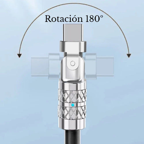 Cable USB Tipo C 180° - Carga Rápida 120W para iPhone y Samsung